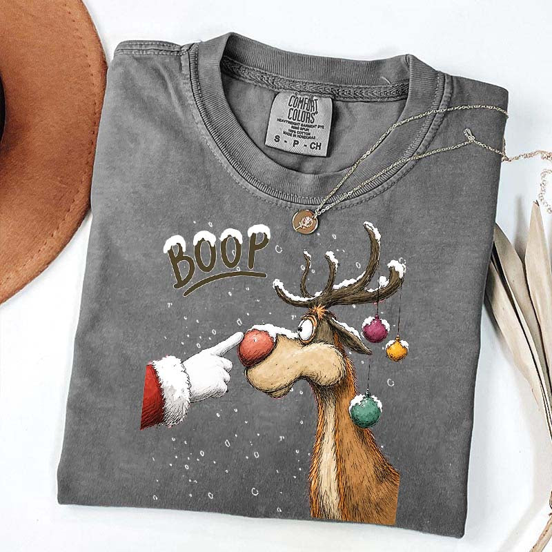 Boop Reindeer Comfort Colors Christmas T-Shirt