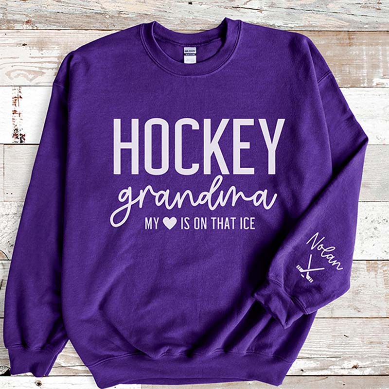 Custom Ice Hockey Grandma Sweatshirt
