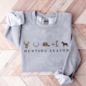 Retro Hunting Season Minimal Deer Duck Sweatshirt