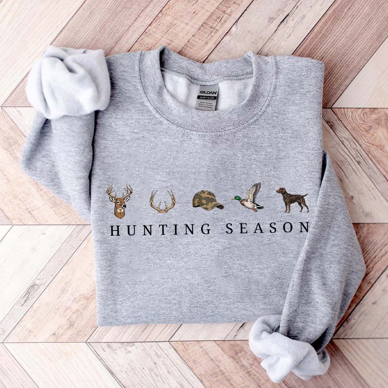 Retro Hunting Season Minimal Deer Duck Sweatshirt
