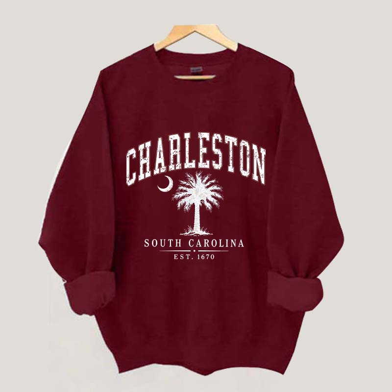 Retro Charleston South Carolina Palm Tree Sweatshirt