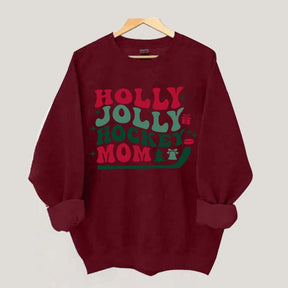 Holly Jolly Hockey Mom Christmas Sweatshirt