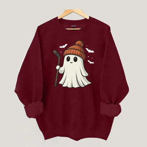 Fun Hockey Halloween Cute Ghost Sweatshirt