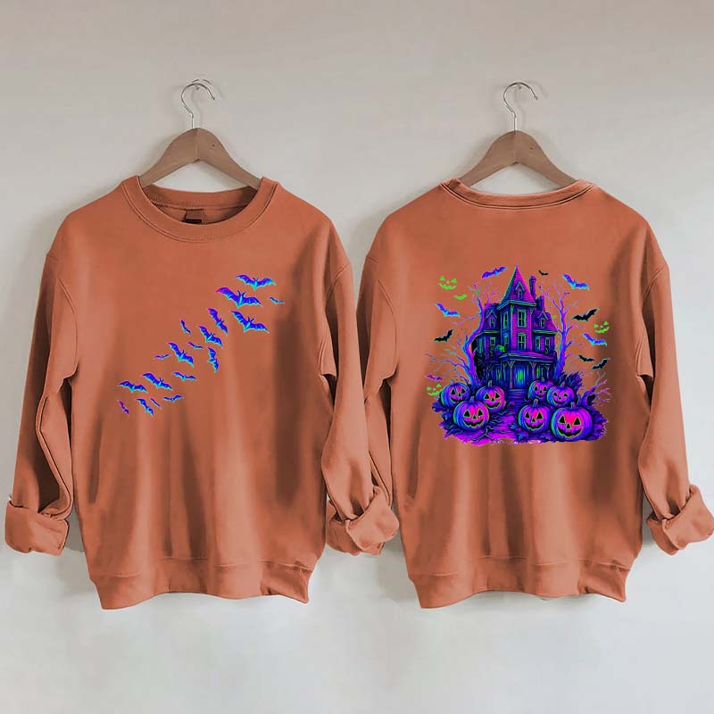 Halloween Haunted House Bats Sweatshirt