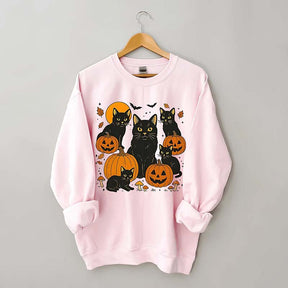 Halloween Cat And Pumpkin Sweatshirt