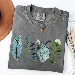 Teal and Green Leaves T-Shirt