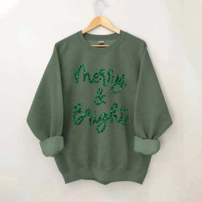 Sparkly Glitter Merry And Bright Sweatshirt