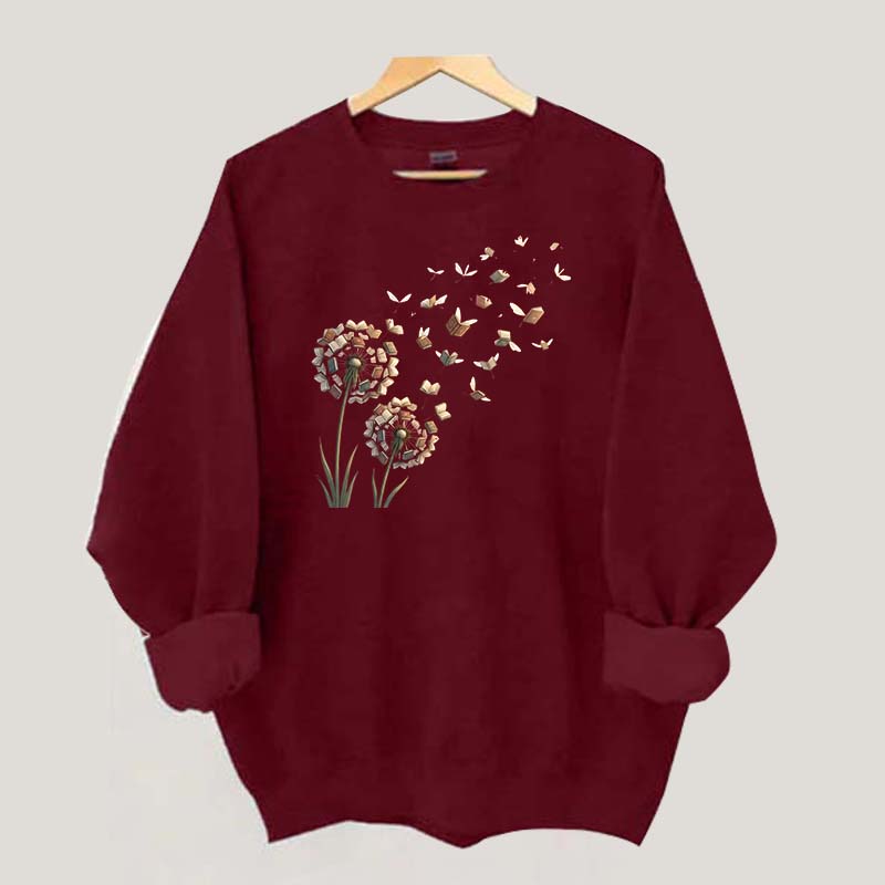 Bookish Women Funny Dandelion Books Sweatshirt