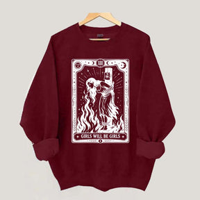 Retro Girls Will Be Girls Witch With Sigarete Sweatshirt