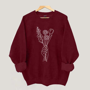 No Words Foxglove Daisy Tulip Sweatshirt