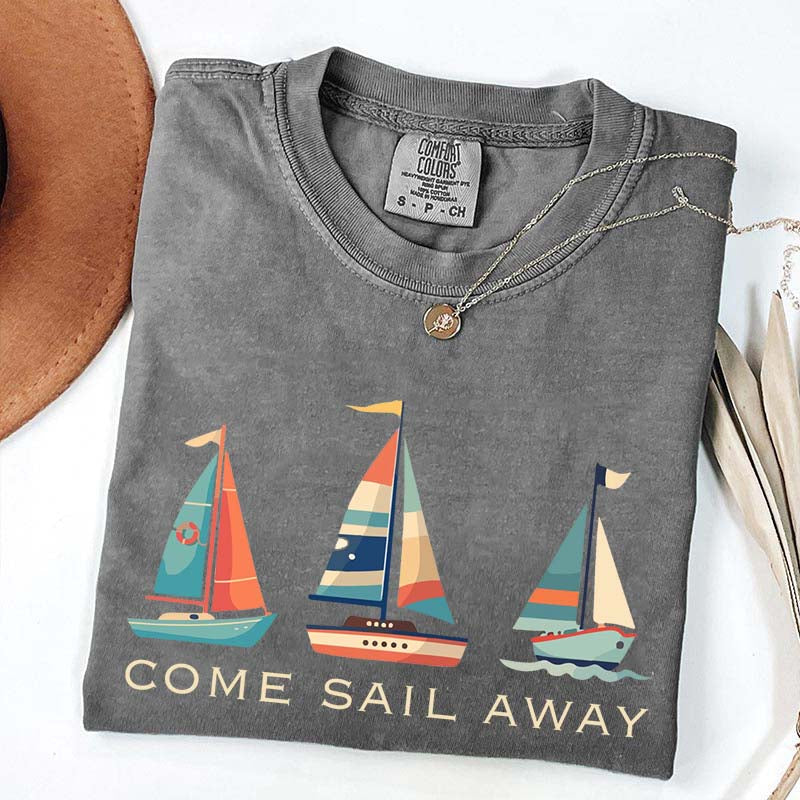 Colorful Sailboat Nautical Beach T-Shirt
