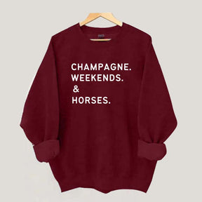 Champagne Weekends Horses Sweatshirt