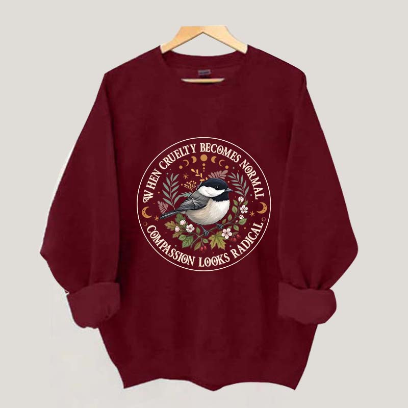 Radical Compassion Floral Bird Sweatshirt