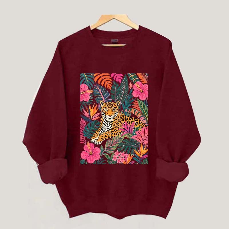 Tiger Floral Jungle Animal Sweatshirt