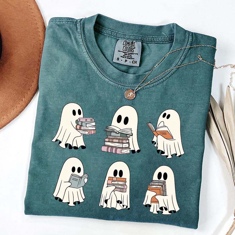 Ghost Reading Books Librarian T-Shirt