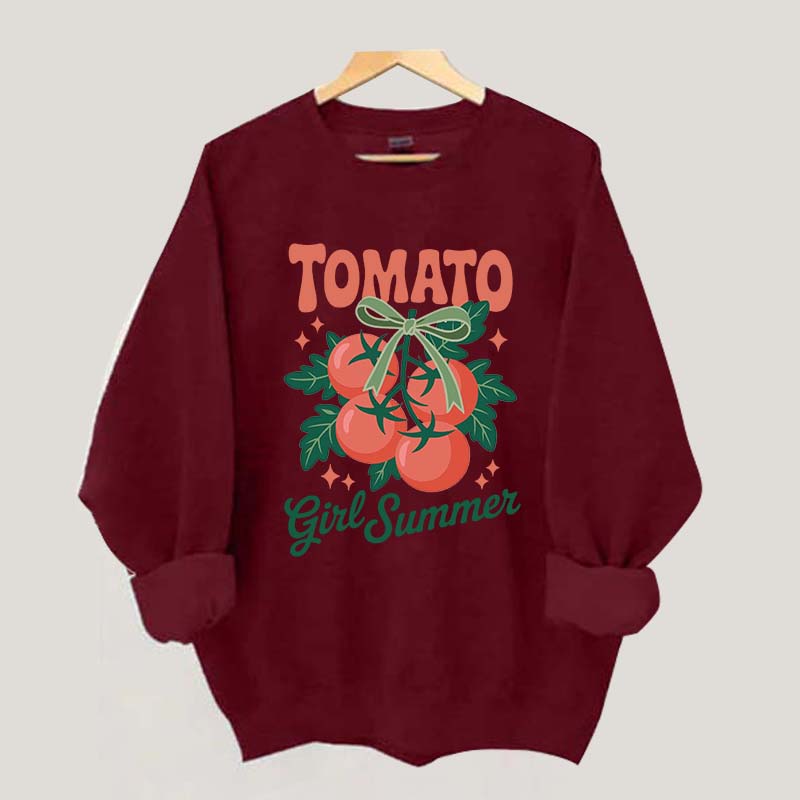 Fresh Garden Vegetable Tomato Girl Swwatshirt