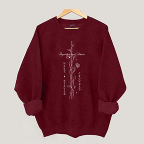 Make Heaven Crowded Religious Floral Sweatshirt