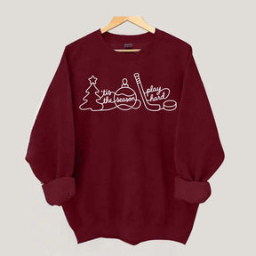 Hockey Mom Tis The Season Christmas Sweatshirt