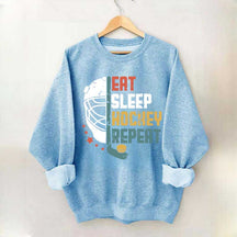 Eat Sleep Hcokey Repeat Team Sweatshirt