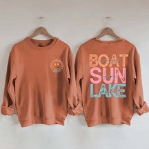 Boat Waves Sun Rays Lake Days Sweatshirt