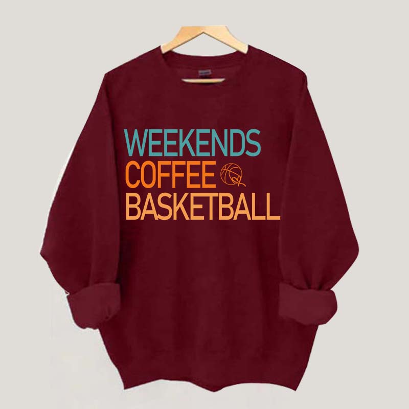 Weekends Coffee Basketball Vibes Sweatshirt