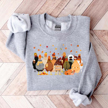 Humorous Fall Chickens Sweatshirt
