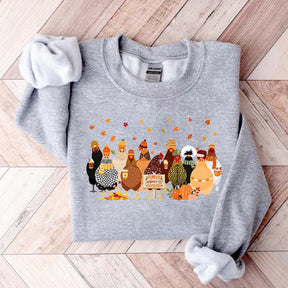 Humorous Fall Chickens Sweatshirt