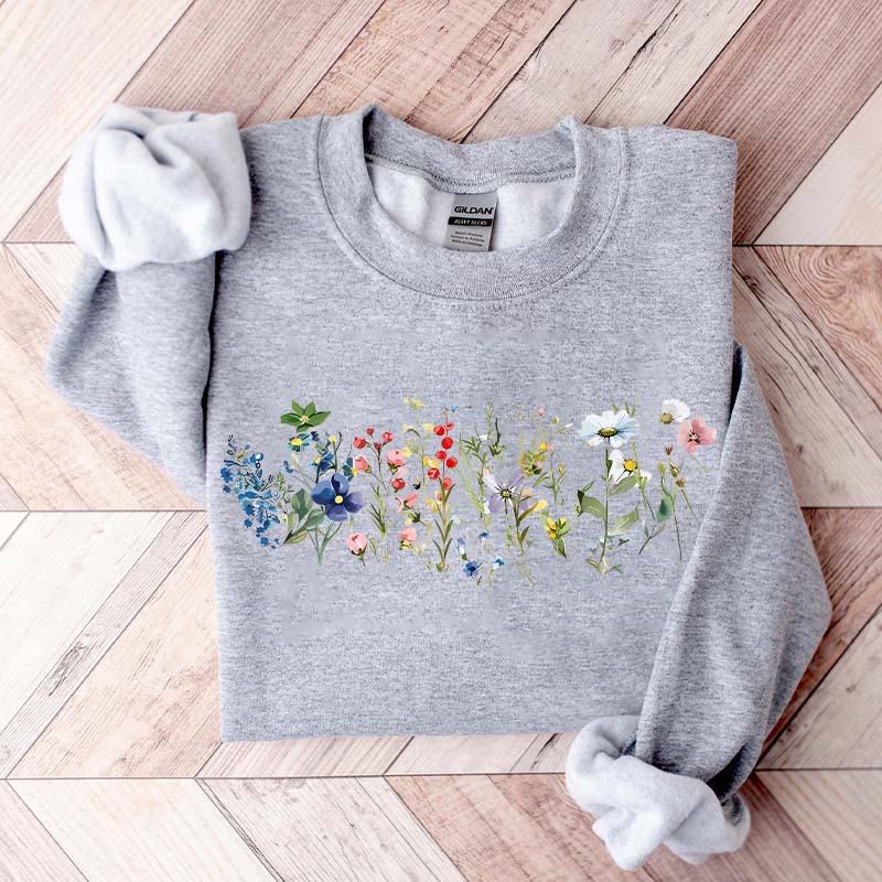 Cottagecore Spring Floral Graphic Sweatshirt