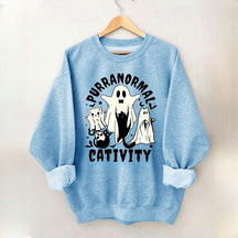 Purranormal Cativity Spooky Ghost Cat Sweatshirt