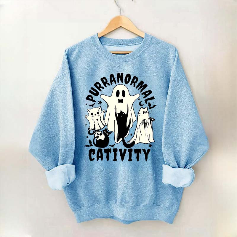 Purranormal Cativity Spooky Ghost Cat Sweatshirt