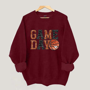 Game Day Basketball Bling Printed Sweatshirt