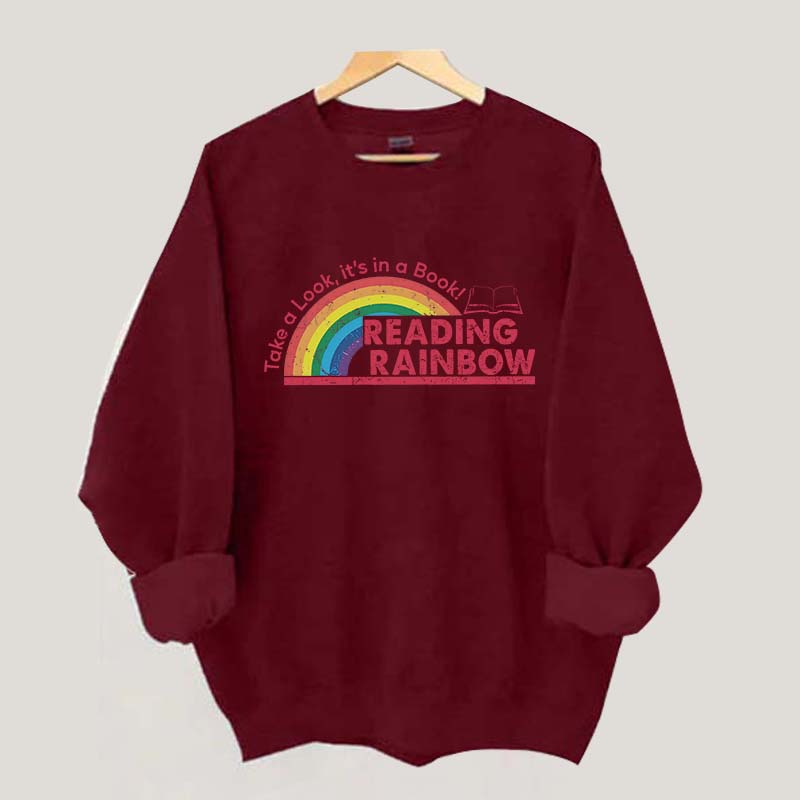 Teacher Reading Rainbow Sweatshirt