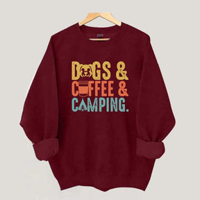 Dogs Coffee Camping Naturel Lover Sweatshirt