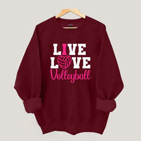 Live Love Volleyball Pink Sweatshirt