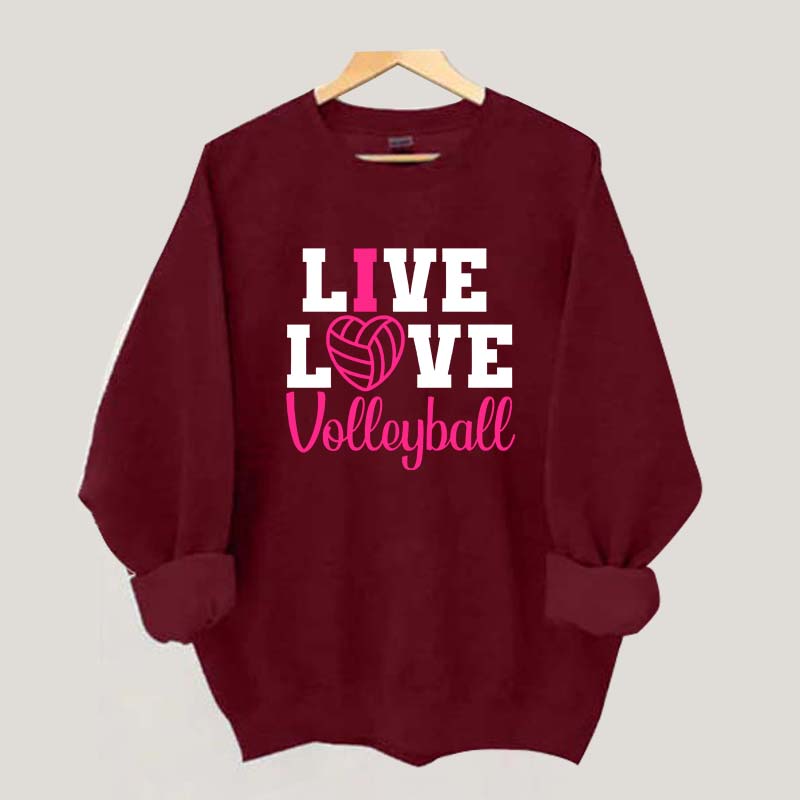 Live Love Volleyball Pink Sweatshirt
