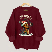 Oh Snap Gingerbreadman Golfer Sweatshirt