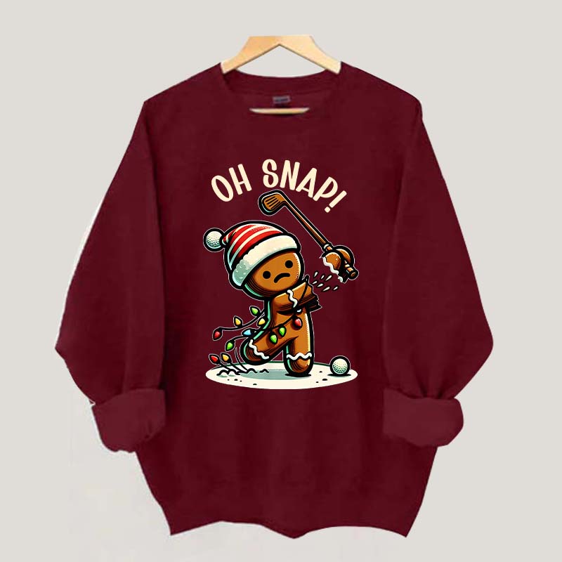 Oh Snap Gingerbreadman Golfer Sweatshirt