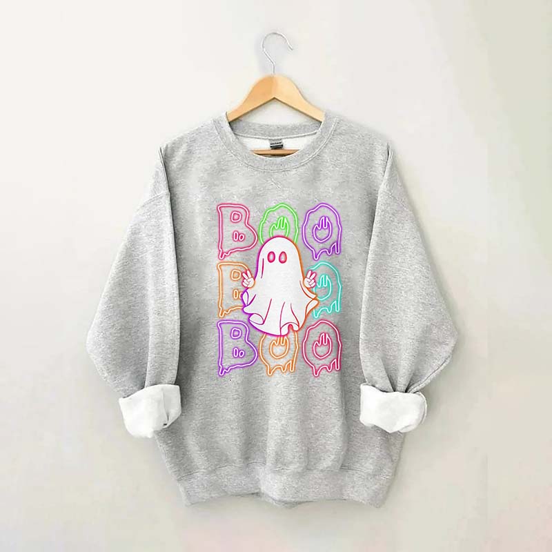 Halloween Neon Boo Sweatshirt