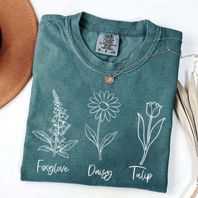 FDT Floral Foxglove Daisy Tulip T-Shirt