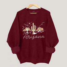 Arizona Desert Graphic Retro Cactus Sweatshirt