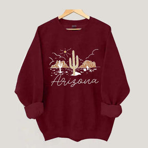 Arizona Desert Graphic Retro Cactus Sweatshirt