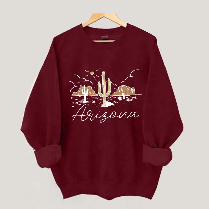 Arizona Desert Graphic Retro Cactus Sweatshirt