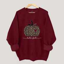 Hello Fall Leopard Pumpkin Sweatshirt