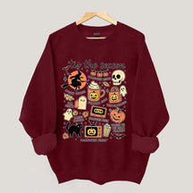 Vintage Women's Pumpkin Witch Graphic Sweatshirt