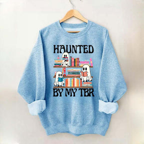 Haunted By My TBR Cute Ghost Reading Books Sweatshirt