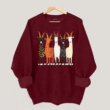 Colorful Goat Funny Farm Animal Sweatshirt