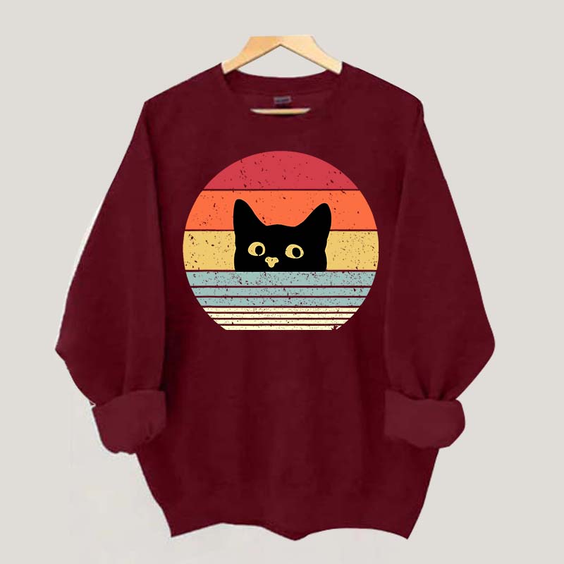Retro Black Cat Crazy Sweatshirt