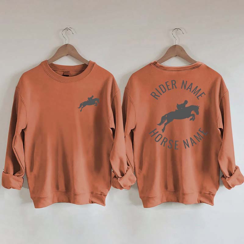 Personalized Equestrian Name Horse Horseback Riding Sweatshirt
