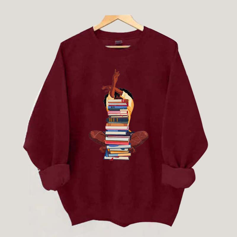 Black Woman With Books Sweatshirt