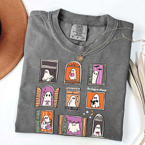 Too Cozy To Haunt Ghost Window T-Shirt